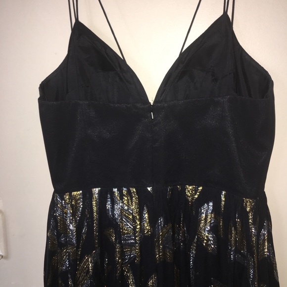 Formal Gown, 100% Silk, black/ silver/ gold skirt - Picture 3 of 5
